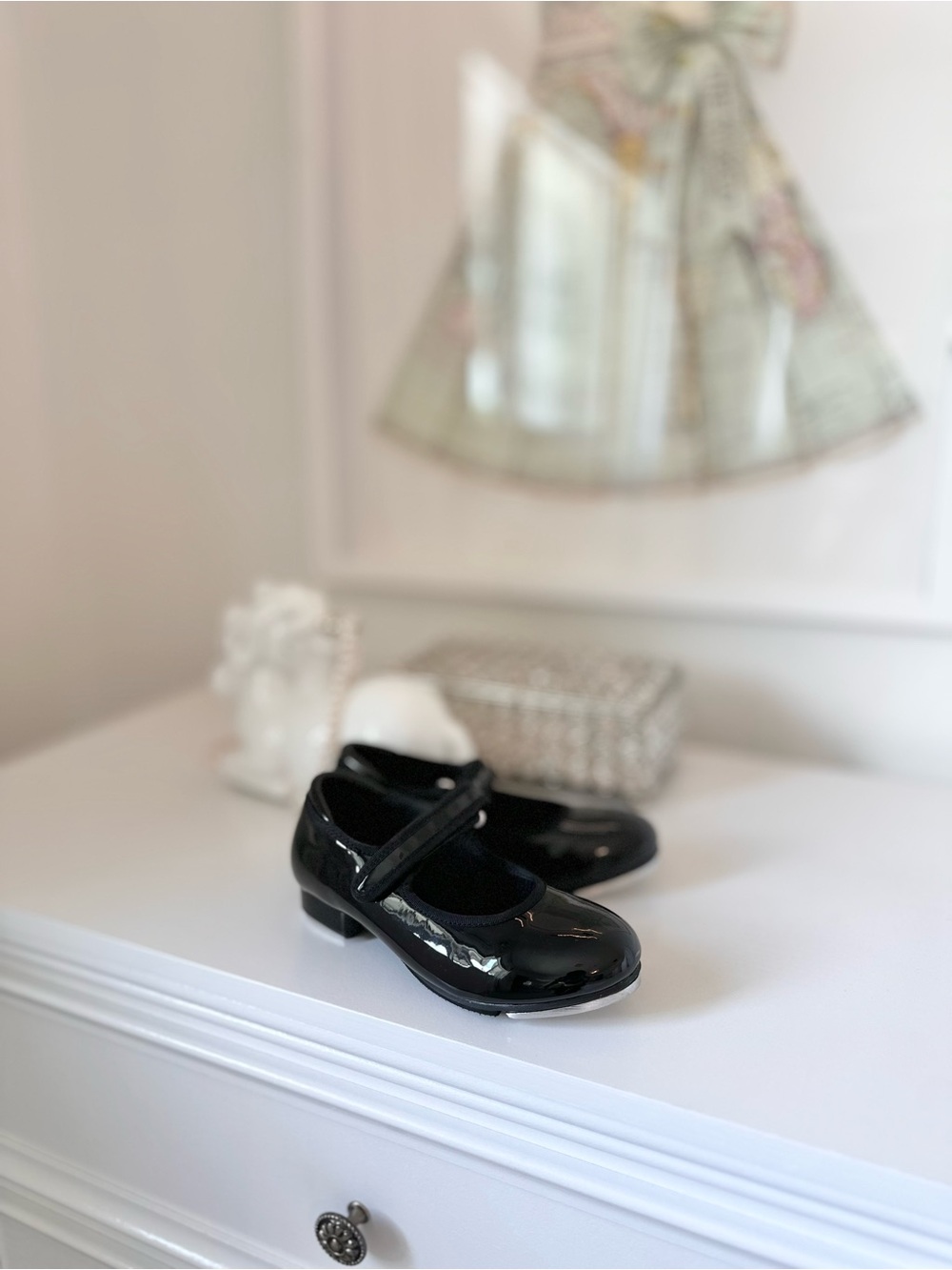 Stella Girls Black Patent Mary Jane Tap Dance Shoes - 13